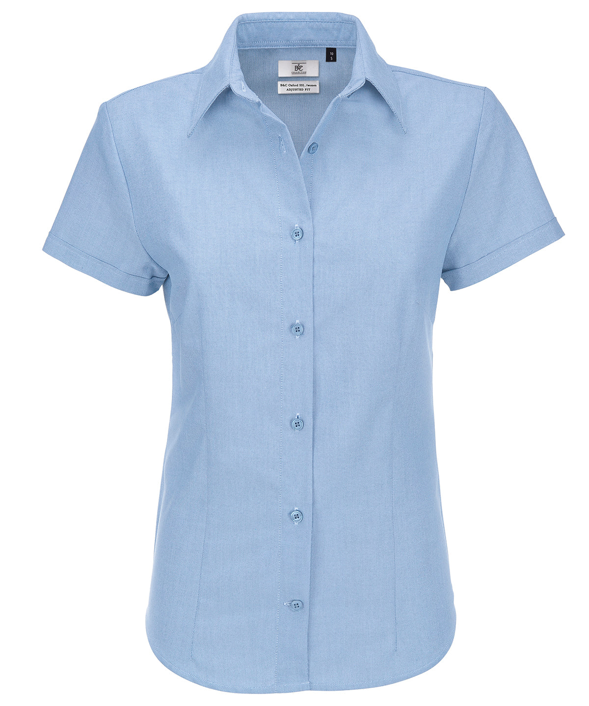 Oxford Blue - B&C Oxford short sleeve /women - GarmentEmbroidery