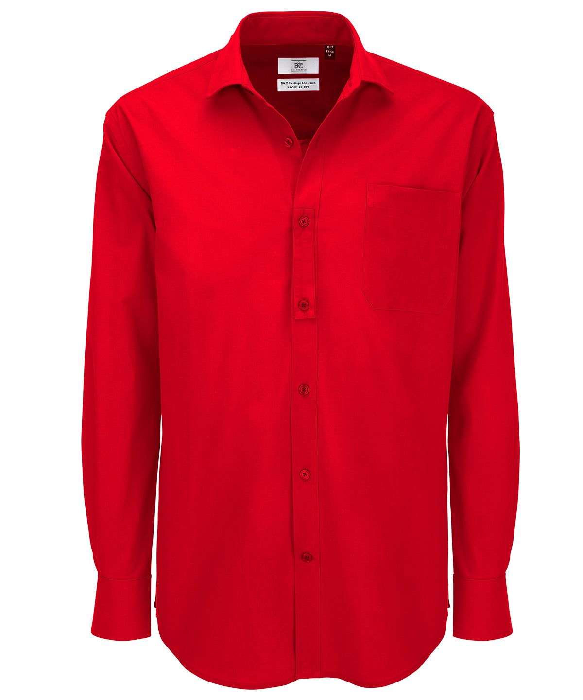 Deep Red - B&C Heritage long sleeve /men - GarmentEmbroidery