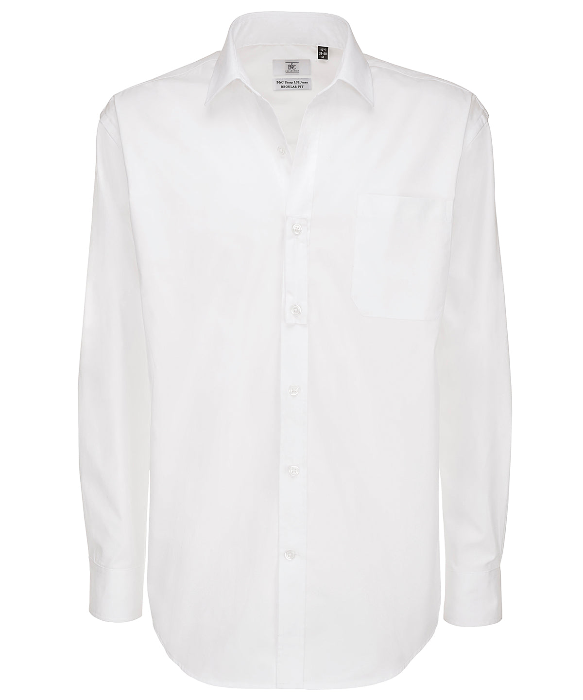 White - B&C Sharp long sleeve /men - GarmentEmbroidery