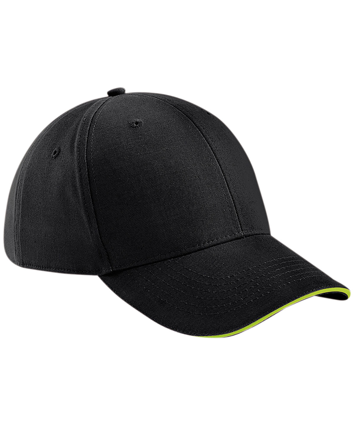 Black/Lime Green - Athleisure 6-panel cap - GarmentEmbroidery