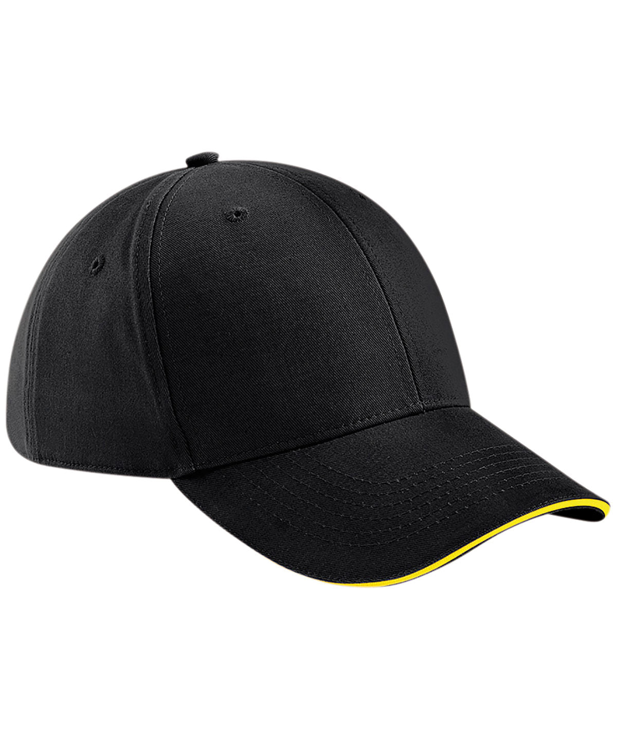 Black/Yellow - Athleisure 6-panel cap - GarmentEmbroidery