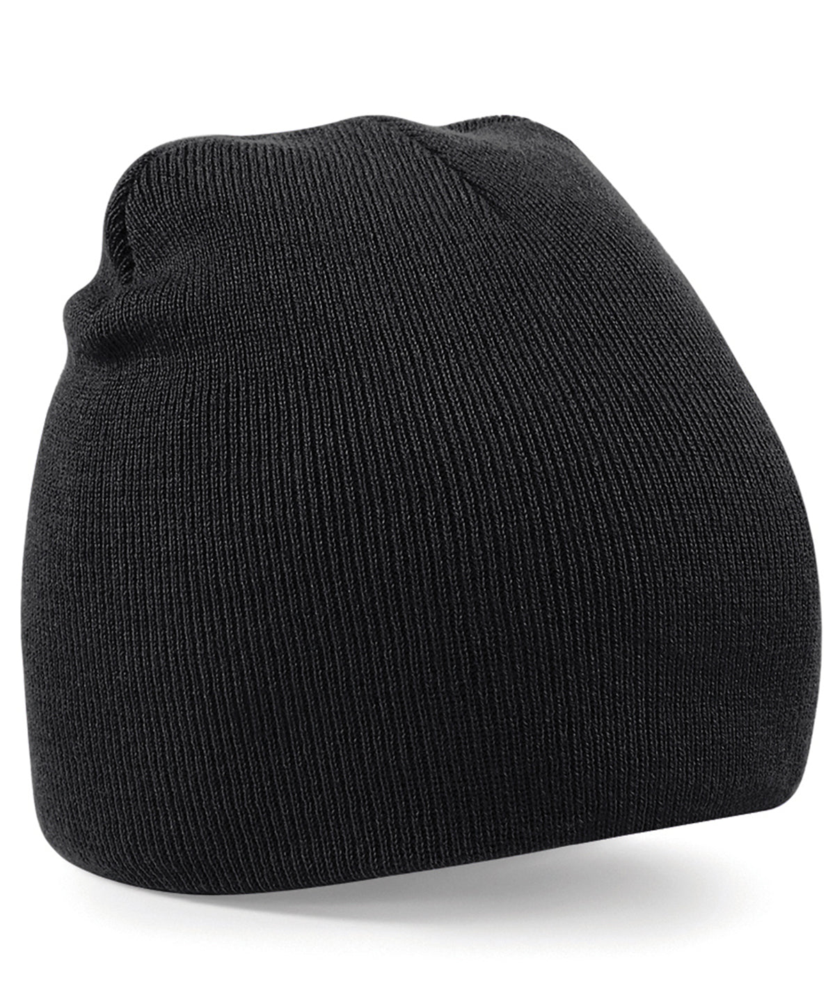 Black - Two-tone pull-on beanie - GarmentEmbroidery
