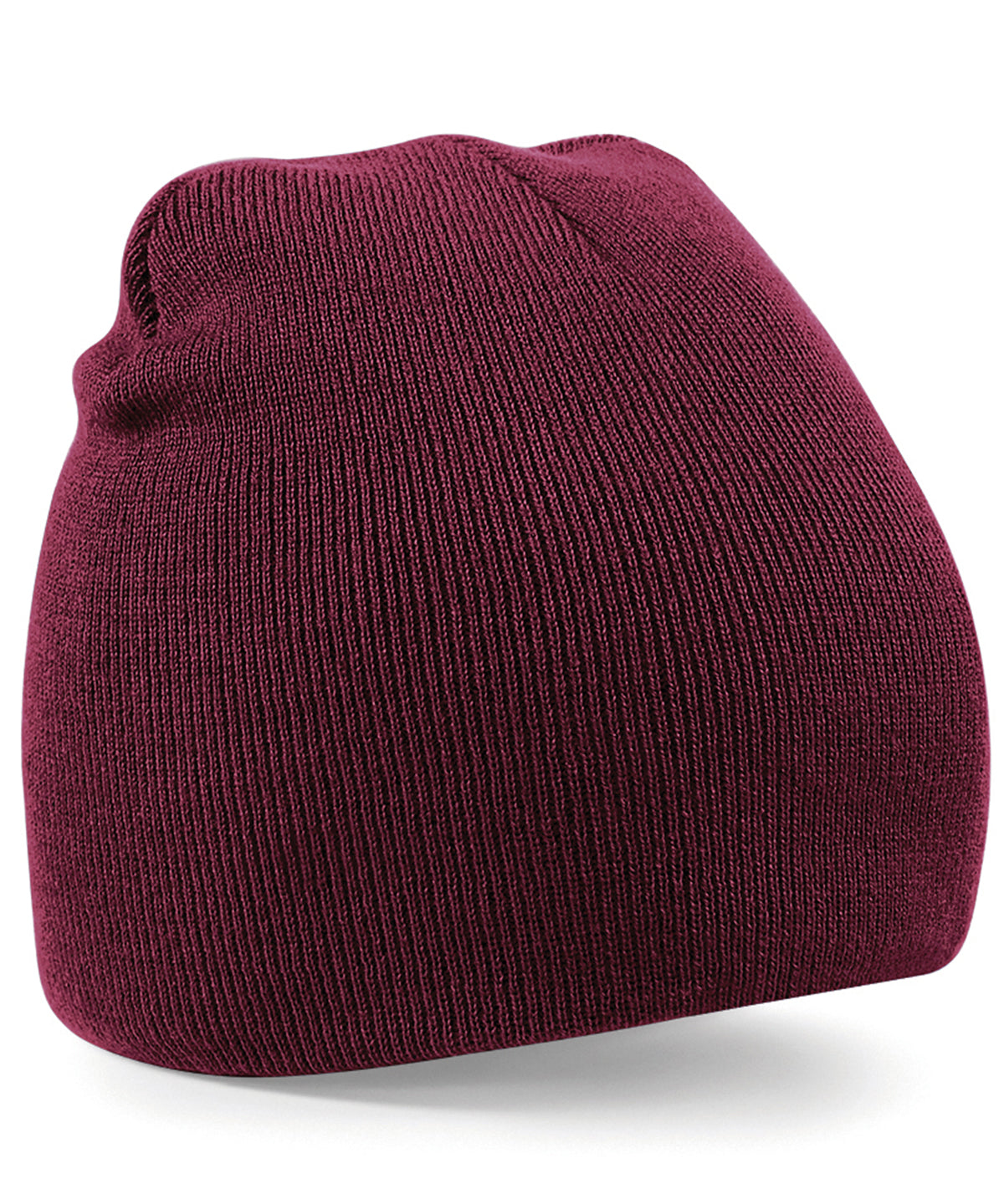 Burgundy - Two-tone pull-on beanie - GarmentEmbroidery