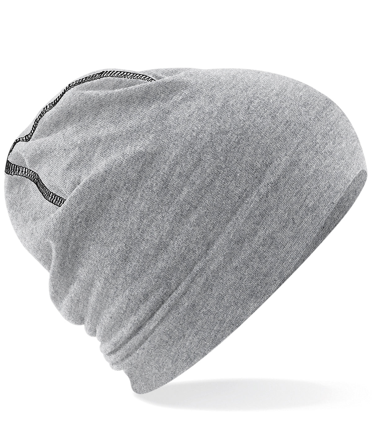 Heather Grey/Black - Hemsedal cotton beanie - GarmentEmbroidery