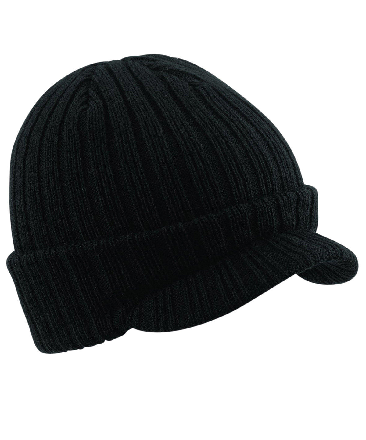 Black - Peaked beanie - GarmentEmbroidery