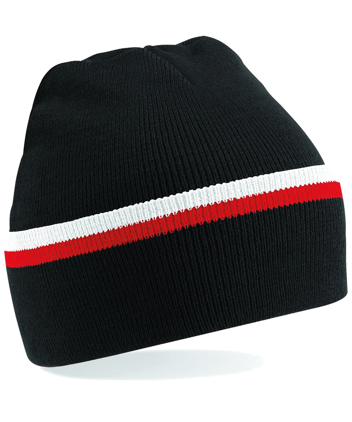 Black/Classic Red/White - Teamwear beanie - GarmentEmbroidery