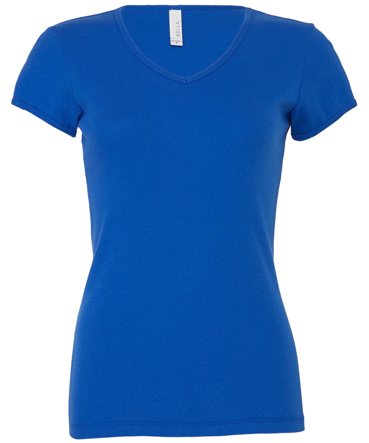 White - Baby rib short sleeve v-neck t-shirt - GarmentEmbroidery