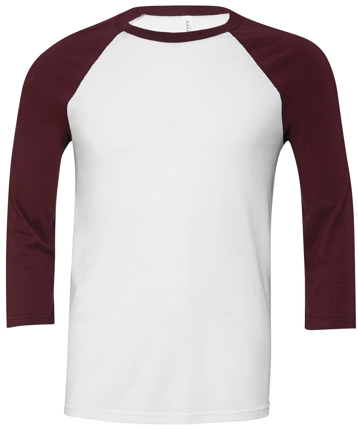White/Maroon - Unisex triblend ¾ sleeve baseball t-shirt - GarmentEmbroidery