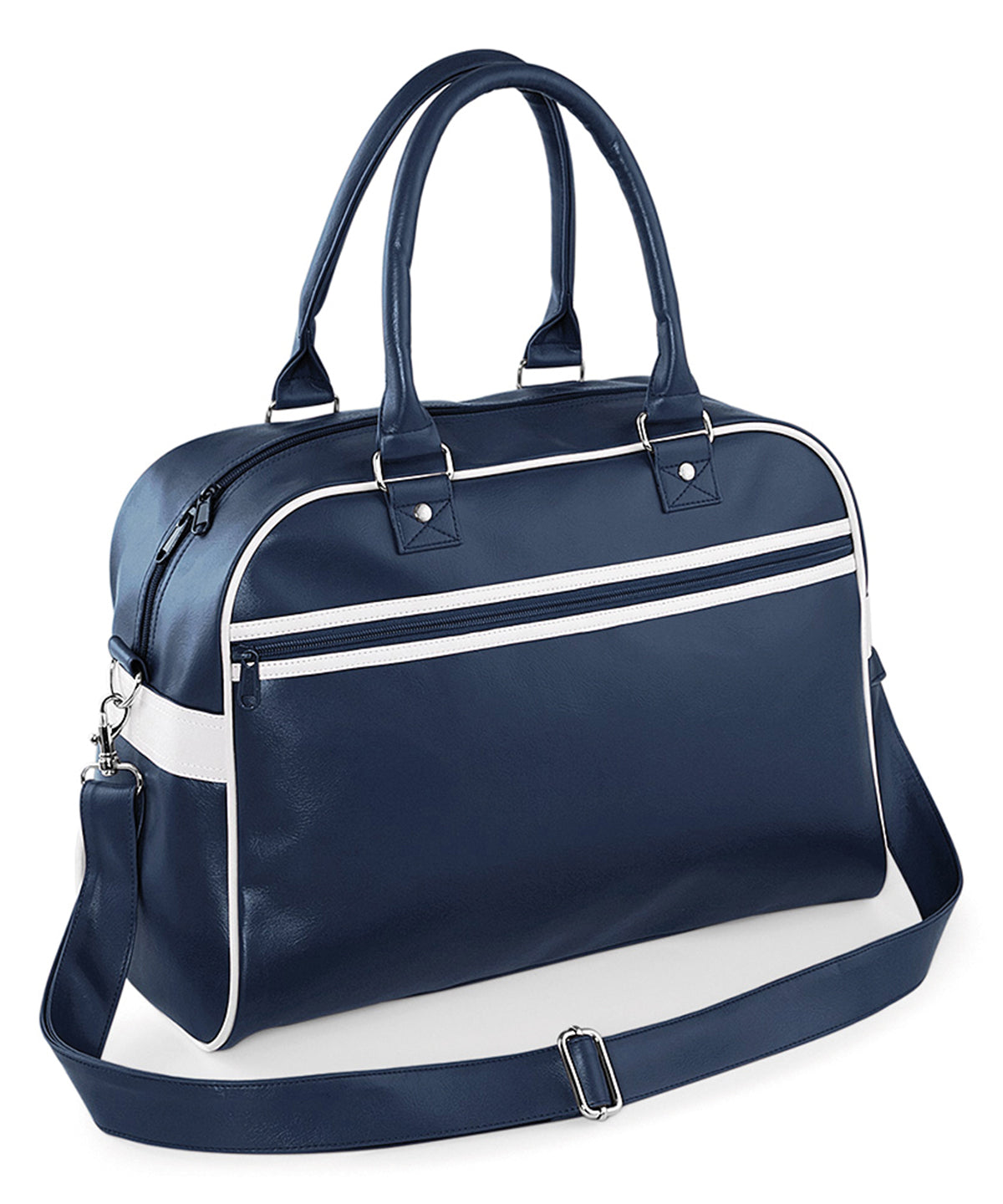 French Navy/White - Original retro bowling bag - GarmentEmbroidery