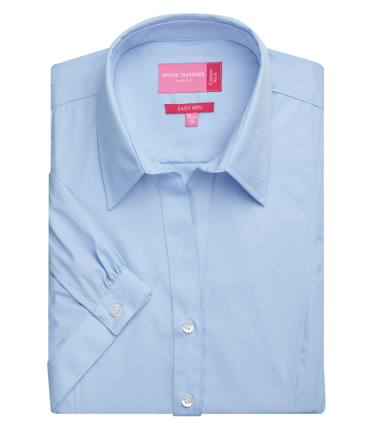 Blue - Women's Paduli short sleeve blouse - GarmentEmbroidery