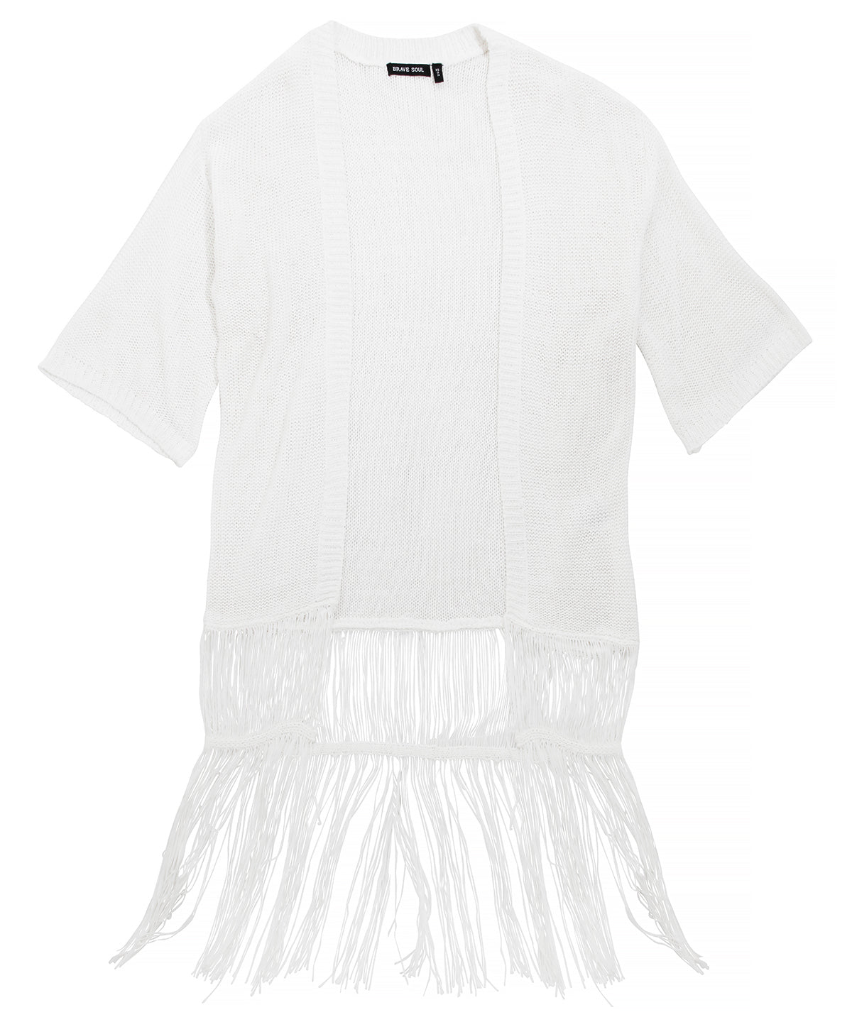 White - Brave Soul Kimono - ladies fringe cardigan - GarmentEmbroidery