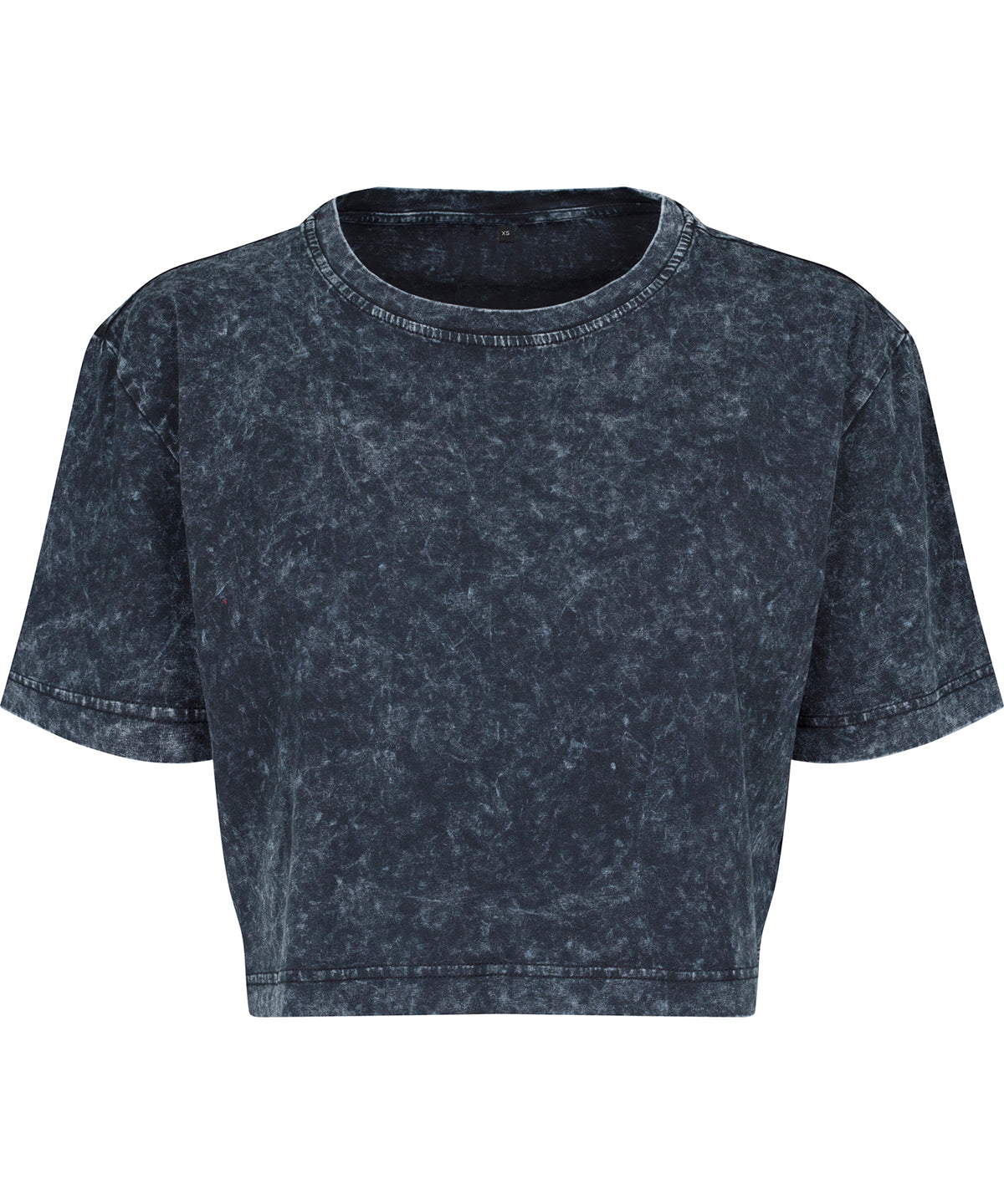 Dark Grey/White - Women's acid washed cropped tee - GarmentEmbroidery