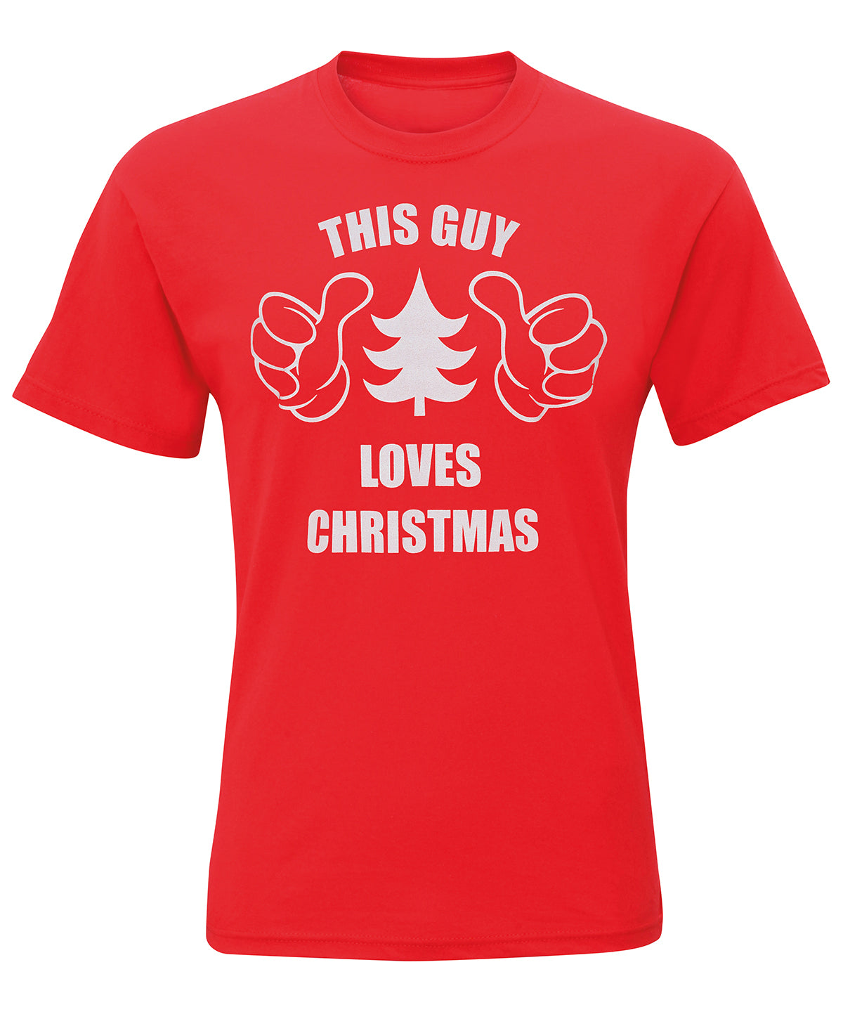 Red - Men's "This Guy Loves Christmas" short sleeve tee - GarmentEmbroidery