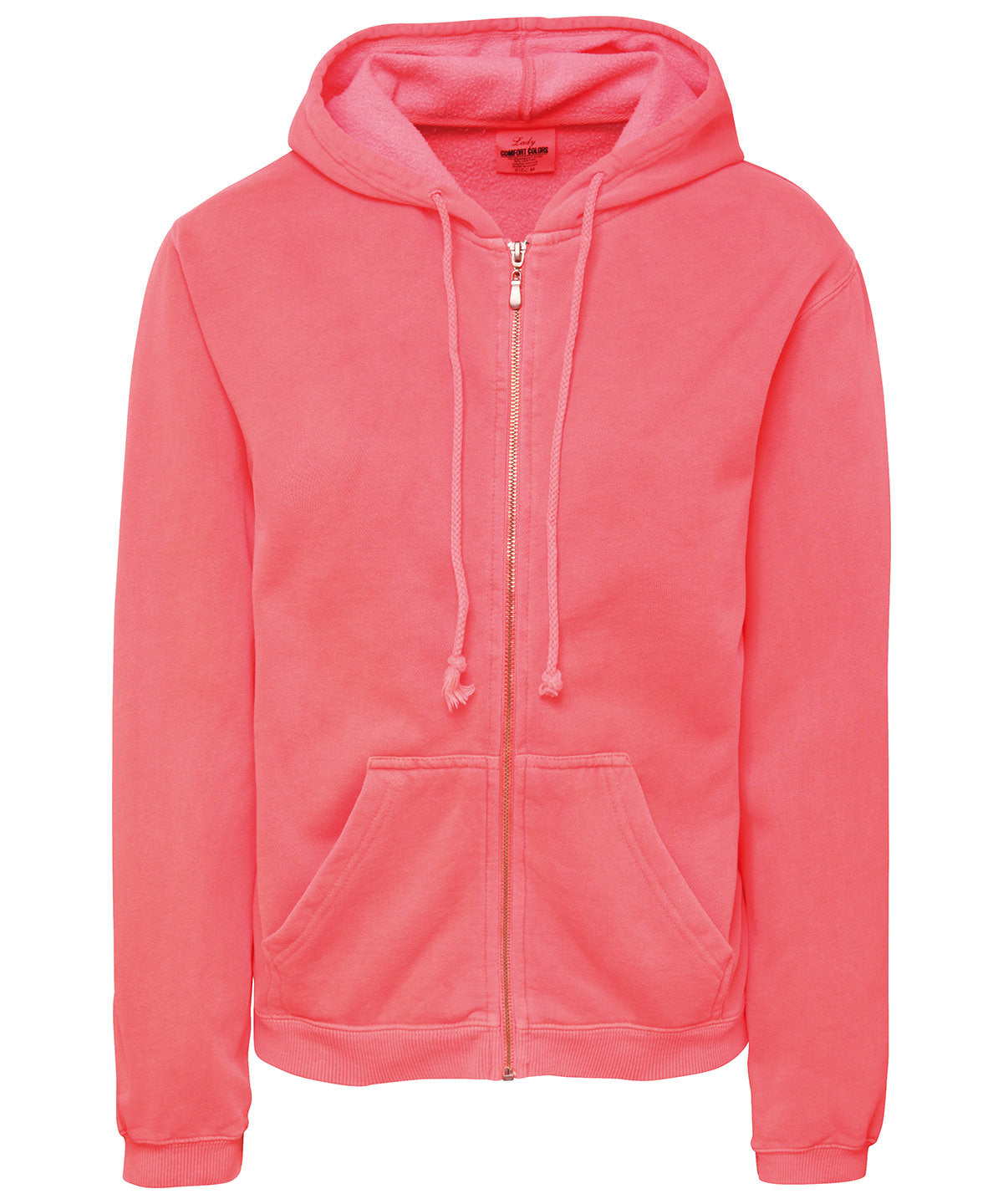Neon Red Orange - Women's full zip hooded sweatshirt - GarmentEmbroidery