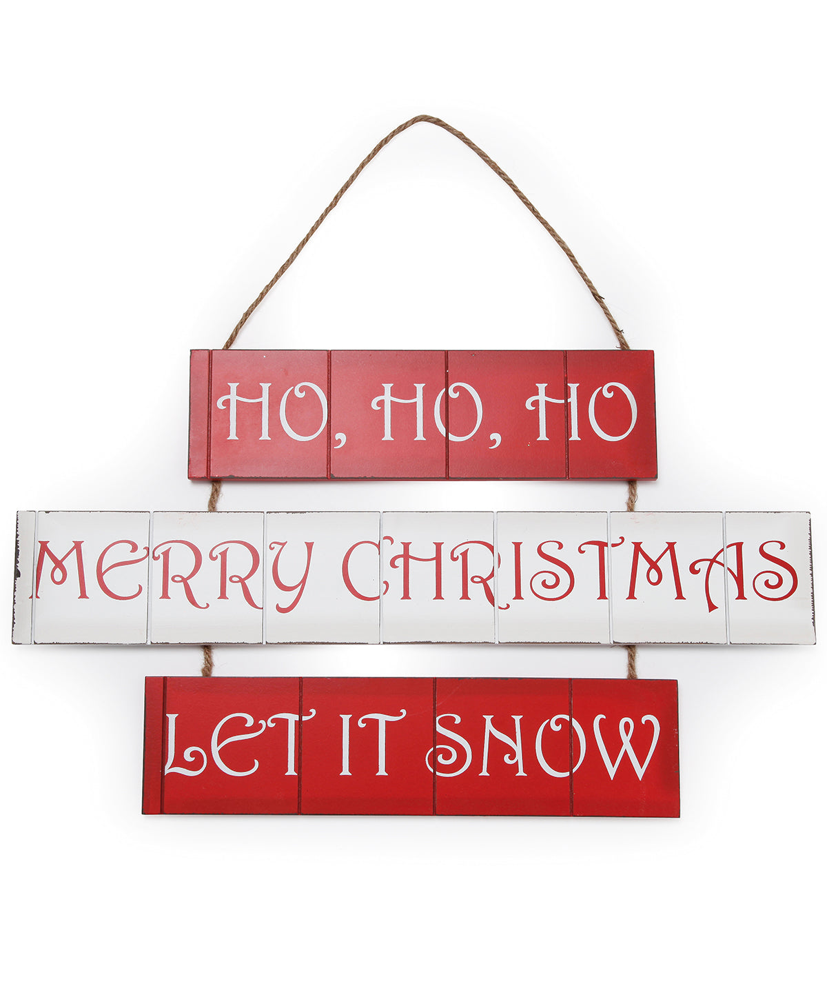 Red/White - Ho ho ho/Merry Christmas/Let it snow triple hanging sign - GarmentEmbroidery