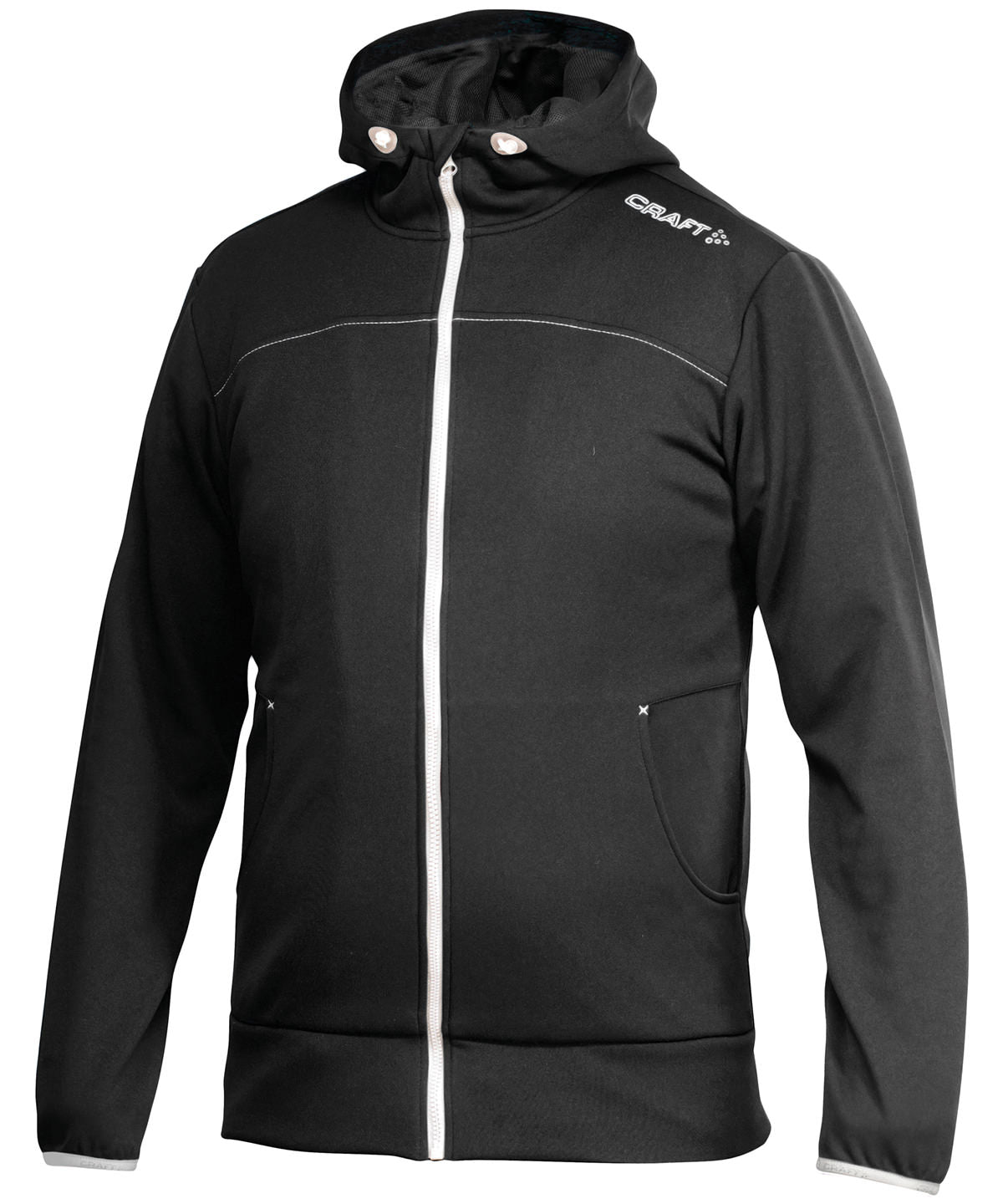 Black - Leisure full zip hood - GarmentEmbroidery