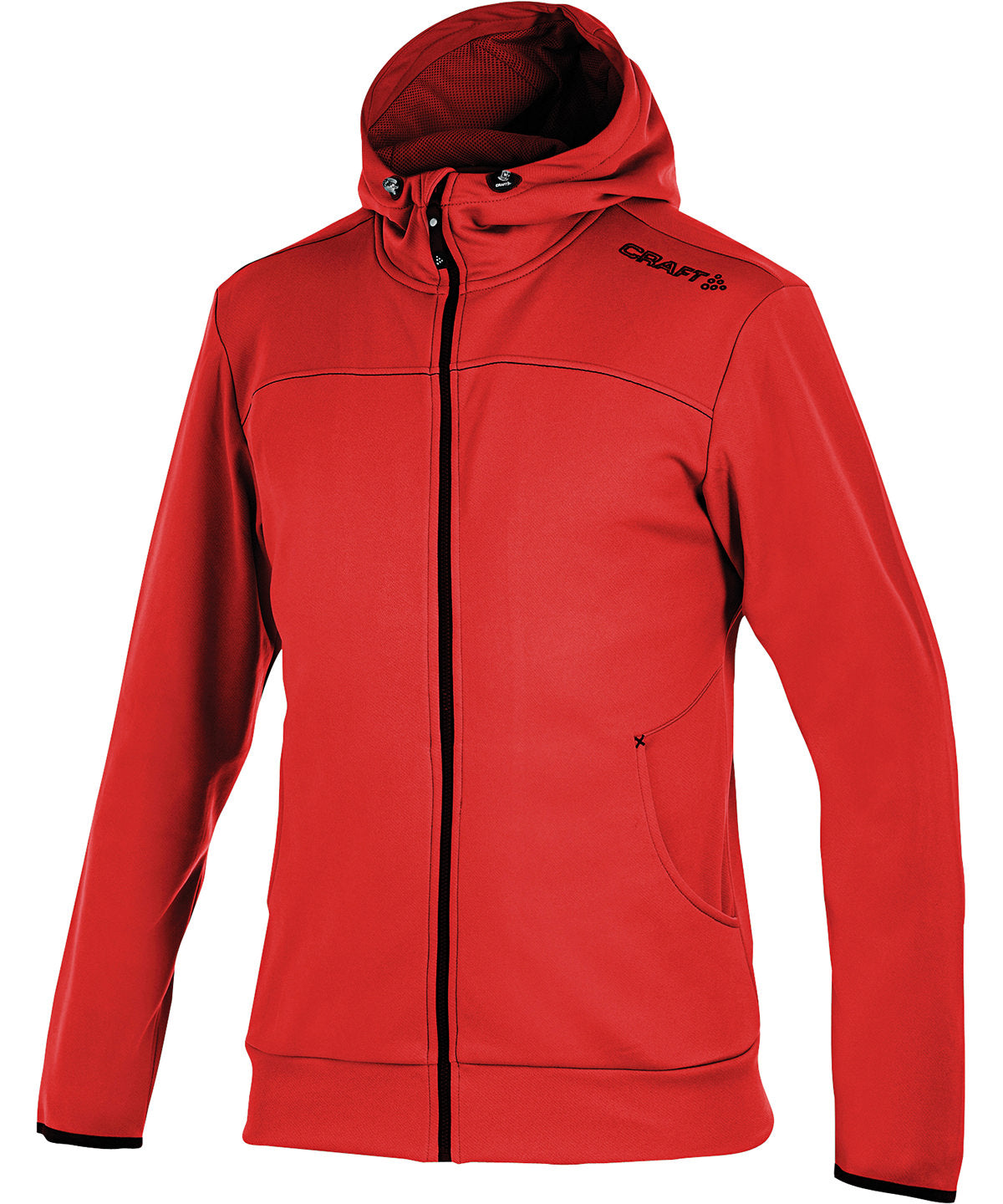 Red - Leisure full zip hood - GarmentEmbroidery