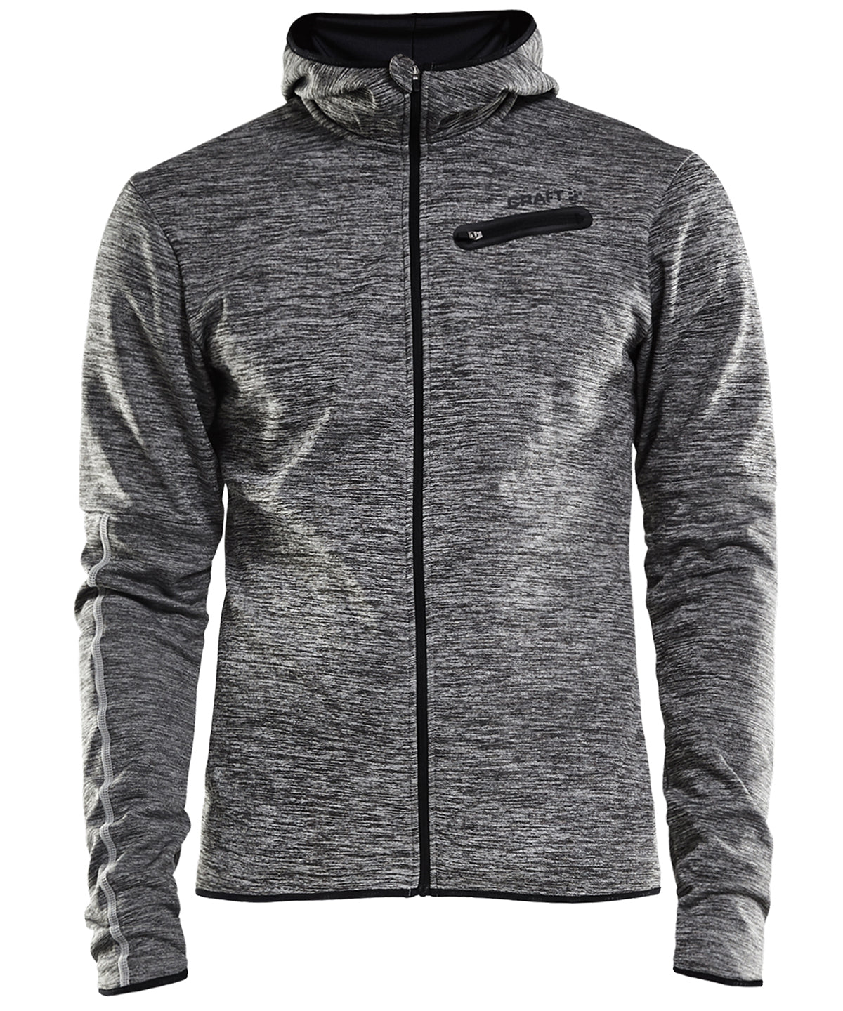 Grey Melange - Eaze Jersey hood jacket - GarmentEmbroidery