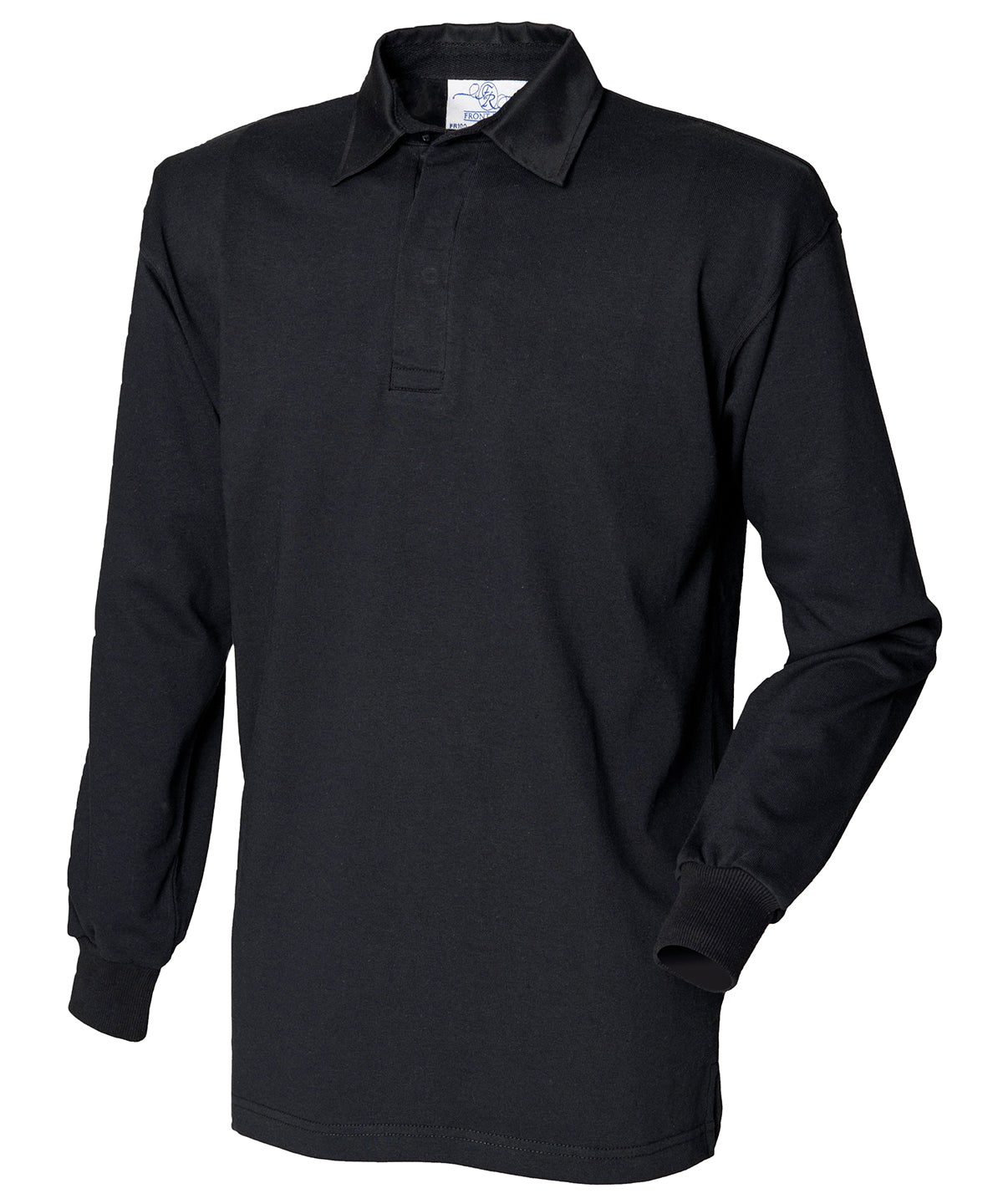 Black/Black* - Long sleeve plain rugby shirt - GarmentEmbroidery