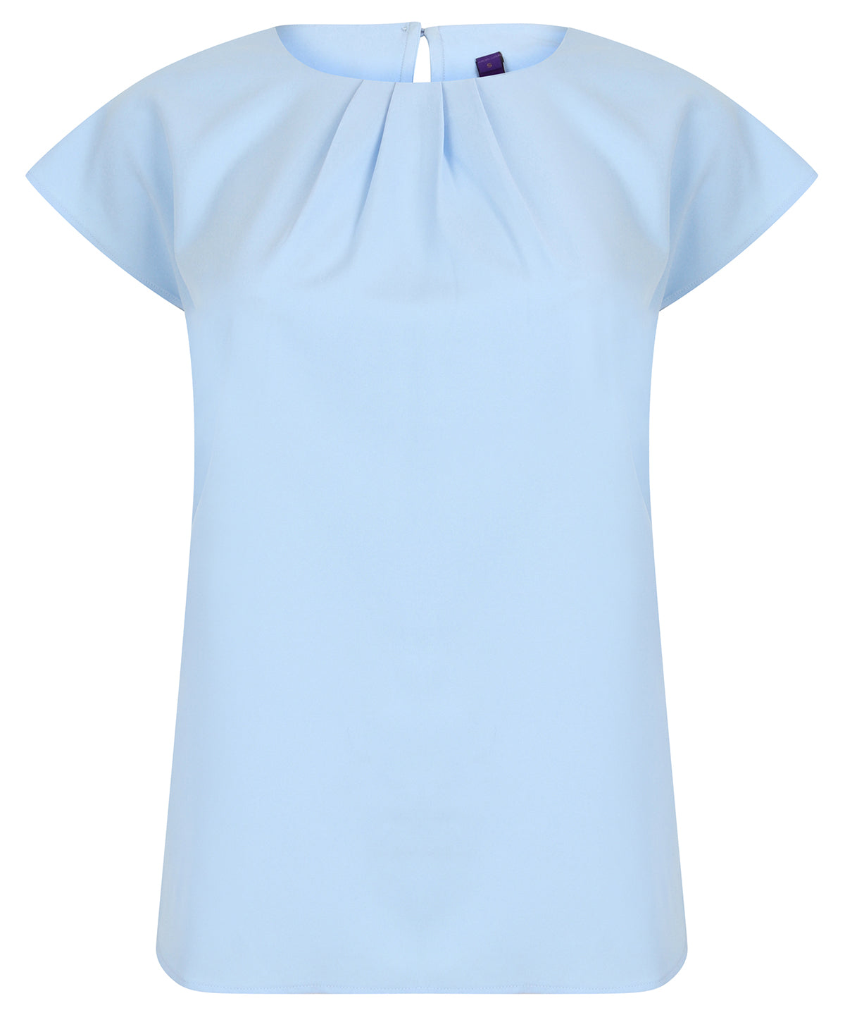 Women's pleat front short sleeve blouse