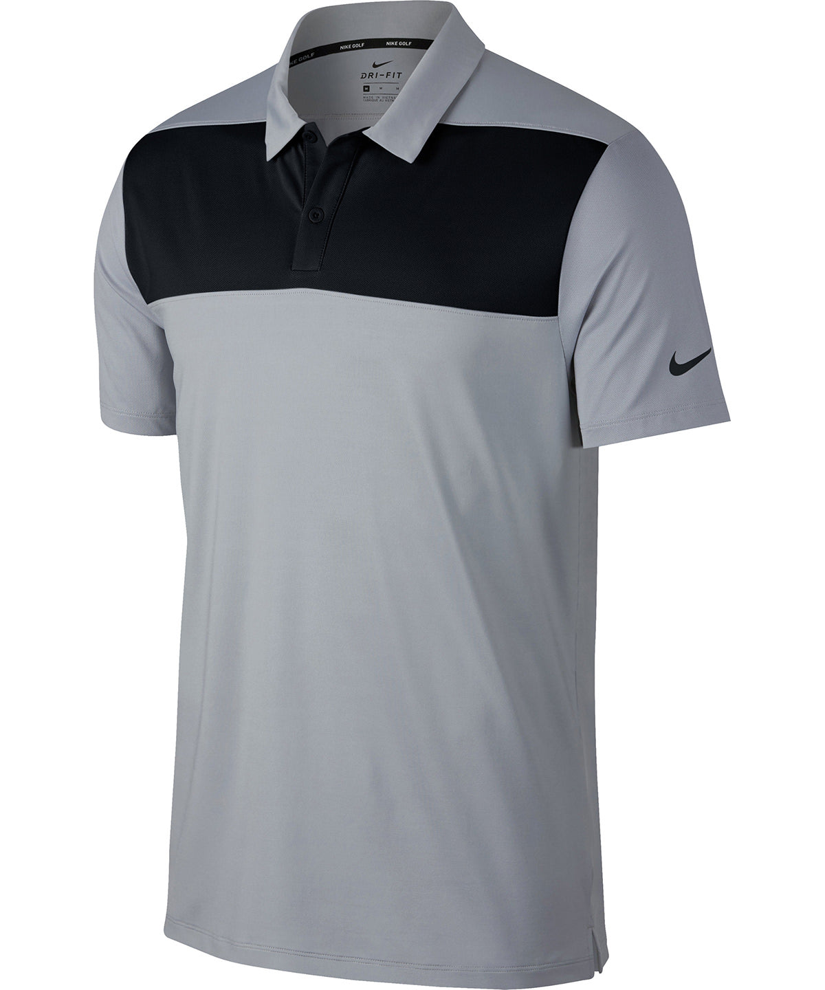 Wolf Grey/Black/Silver - Nike Colourblock polo - GarmentEmbroidery