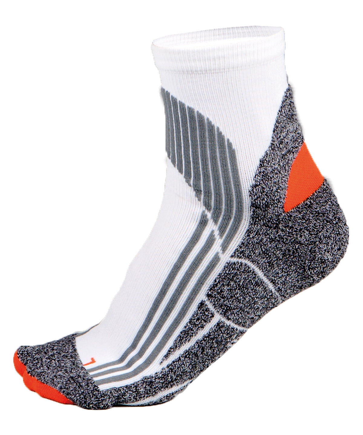 White/Grey/Orange - Technical sports socks - GarmentEmbroidery