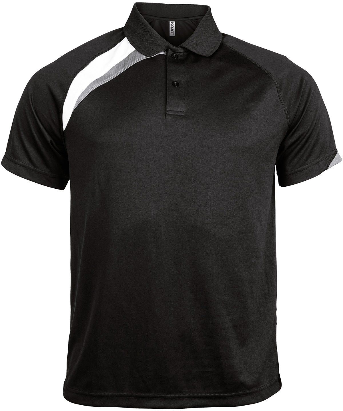 Black/White/Storm Grey - Adults' short-sleeved sports polo shirt - GarmentEmbroidery