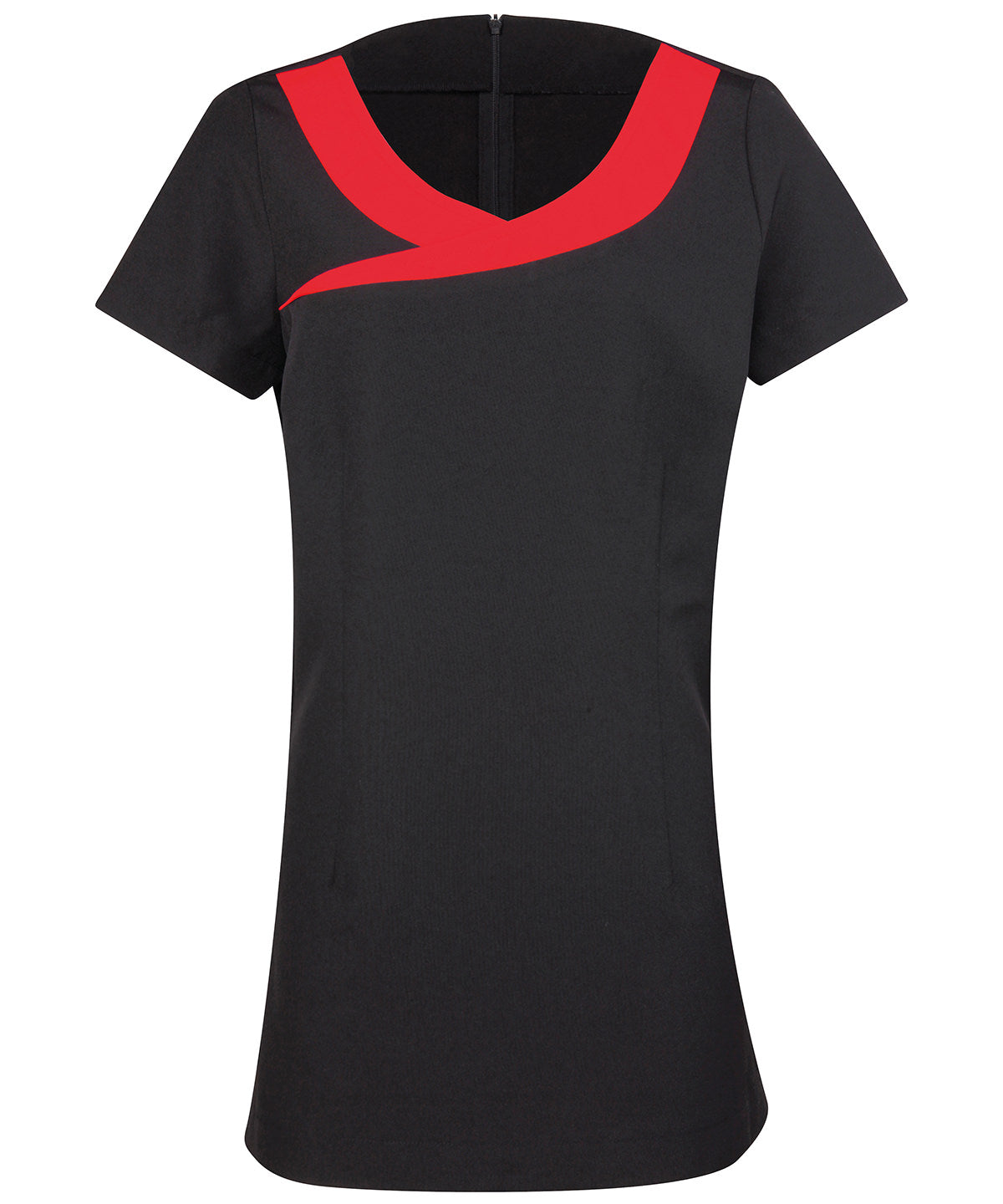Black/Strawberry Red - Ivy beauty and spa tunic - GarmentEmbroidery