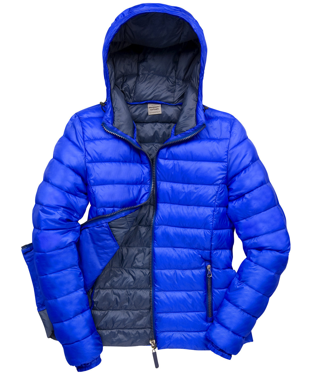 Royal/Navy - Women's Urban snow bird hooded jacket - GarmentEmbroidery