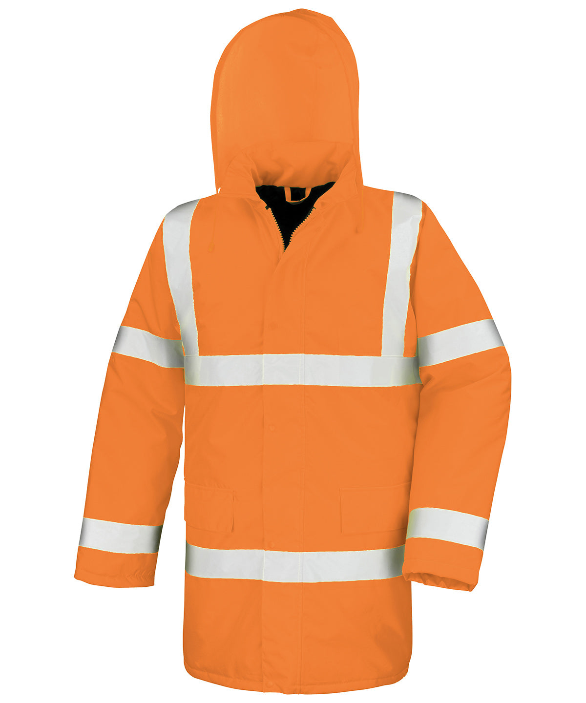 Orange - Core safety high-viz coat - GarmentEmbroidery