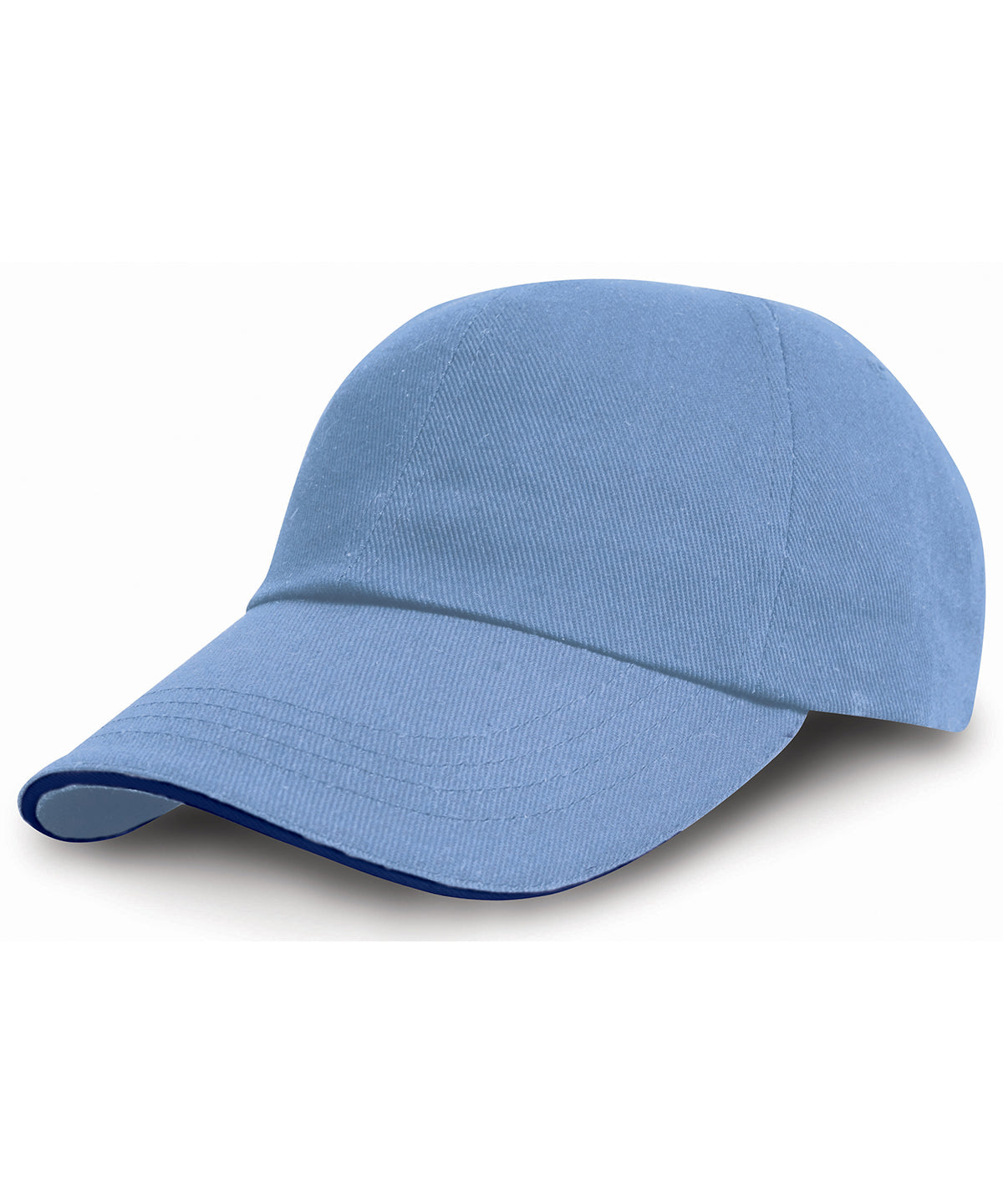 Sky/Navy - Heavy cotton drill pro-style with sandwich peak - GarmentEmbroidery