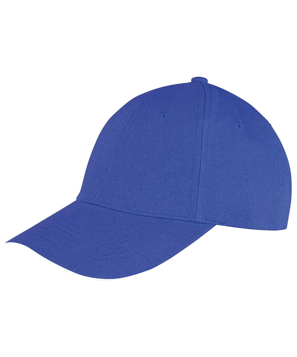 Royal/White - Memphis brushed cotton low-profile sandwich peak cap - GarmentEmbroidery