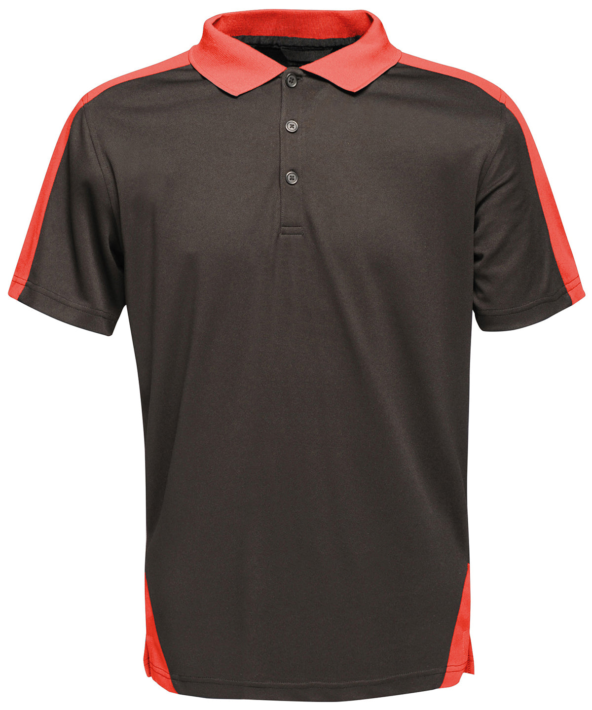 Black/Classic Red - Contrast wicking polo - GarmentEmbroidery