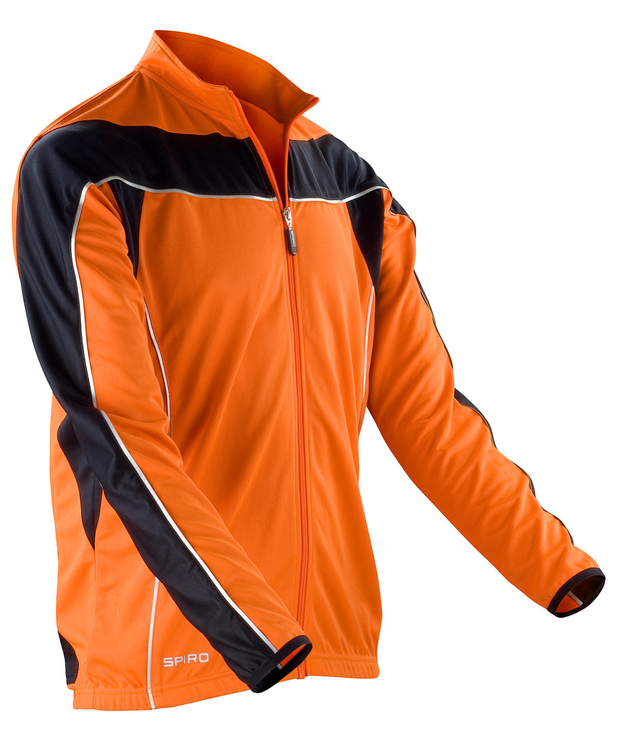 Orange/Black - Spiro bikewear long sleeve performance top - GarmentEmbroidery