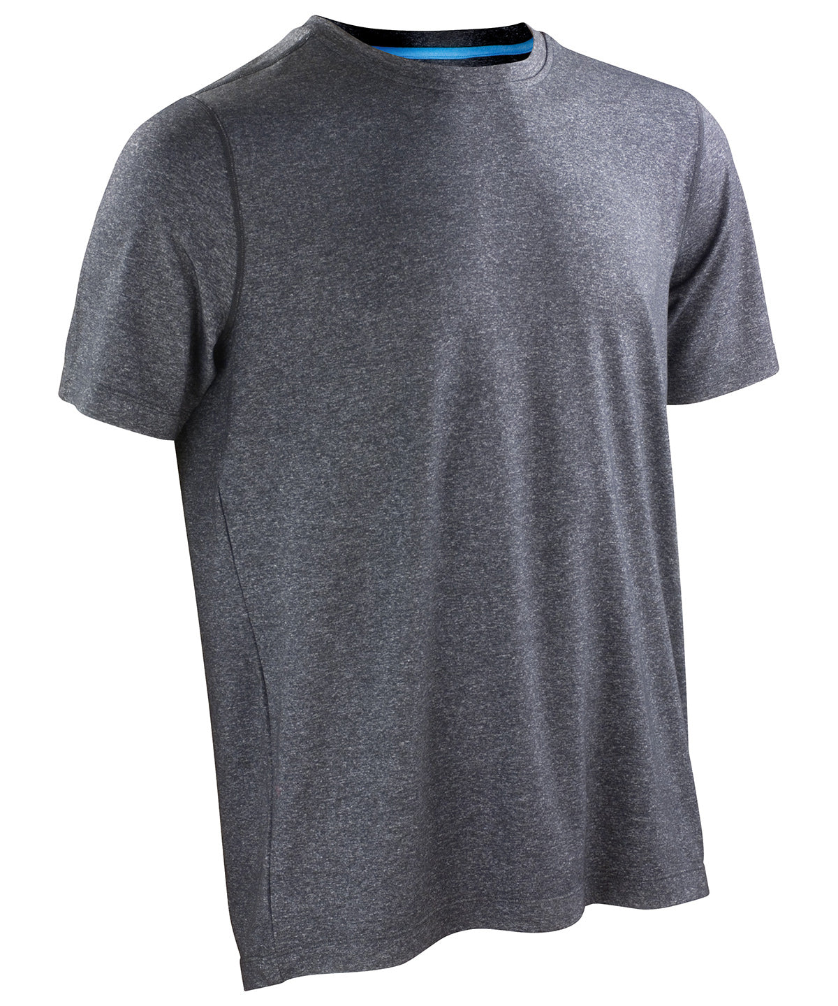 Phantom Grey/Ocean Blue - Fitness shiny marl t-shirt - GarmentEmbroidery