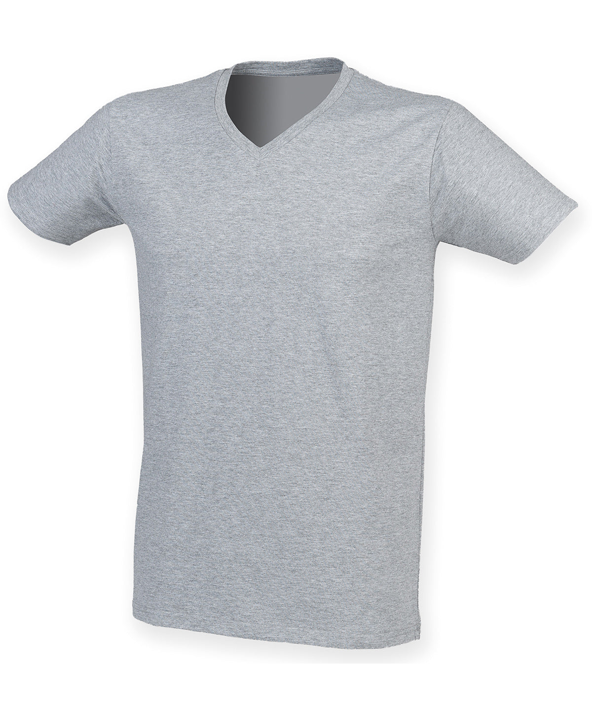 Heather Grey - Men's feel good stretch v-neck t-shirt - GarmentEmbroidery