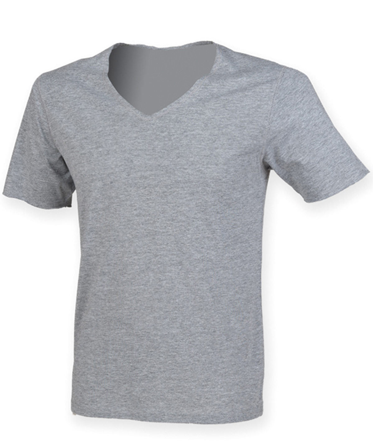 Heather Grey - Wide v-neck t-shirt - GarmentEmbroidery