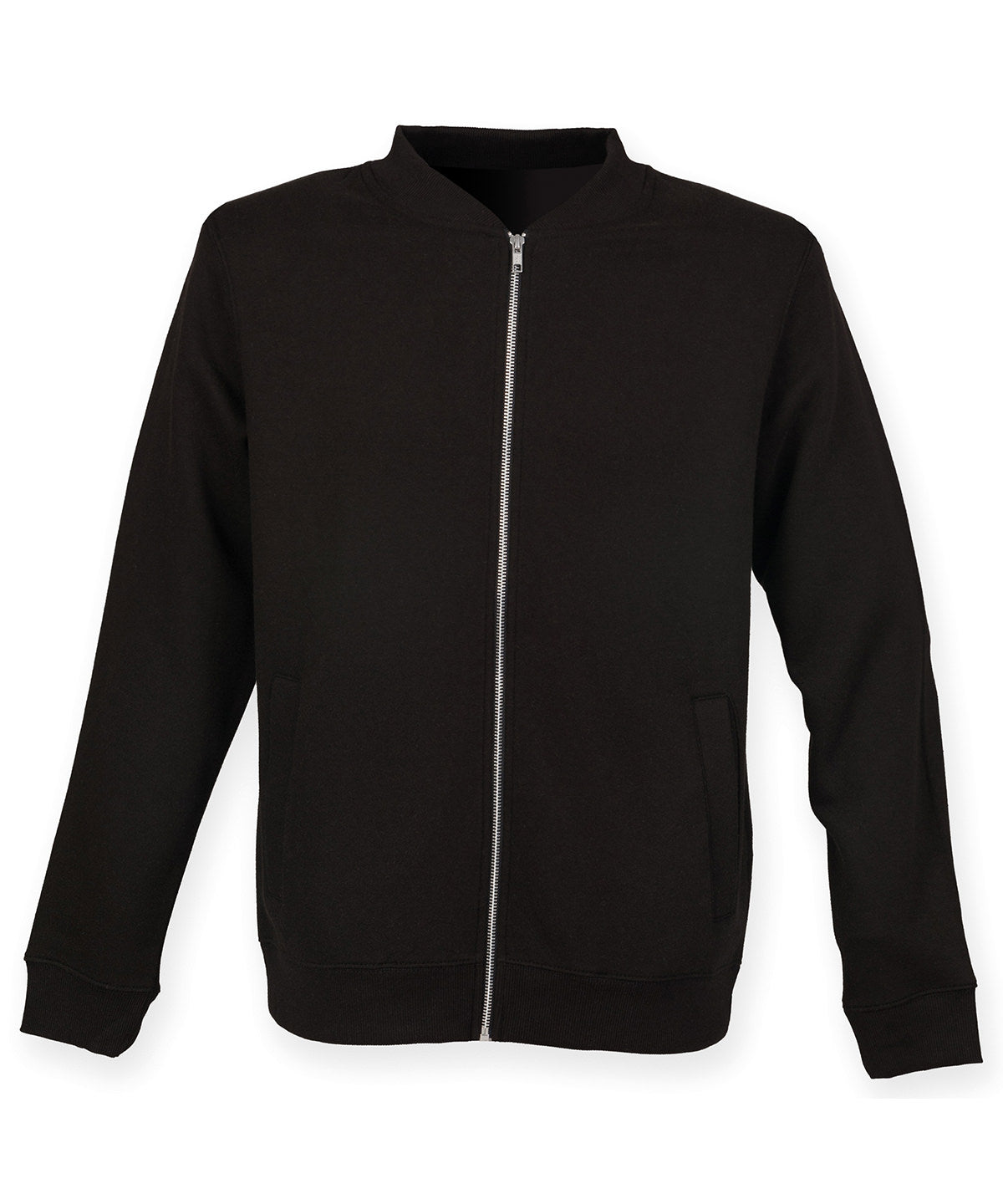 Black - Unisex bomber zip-through sweat - GarmentEmbroidery