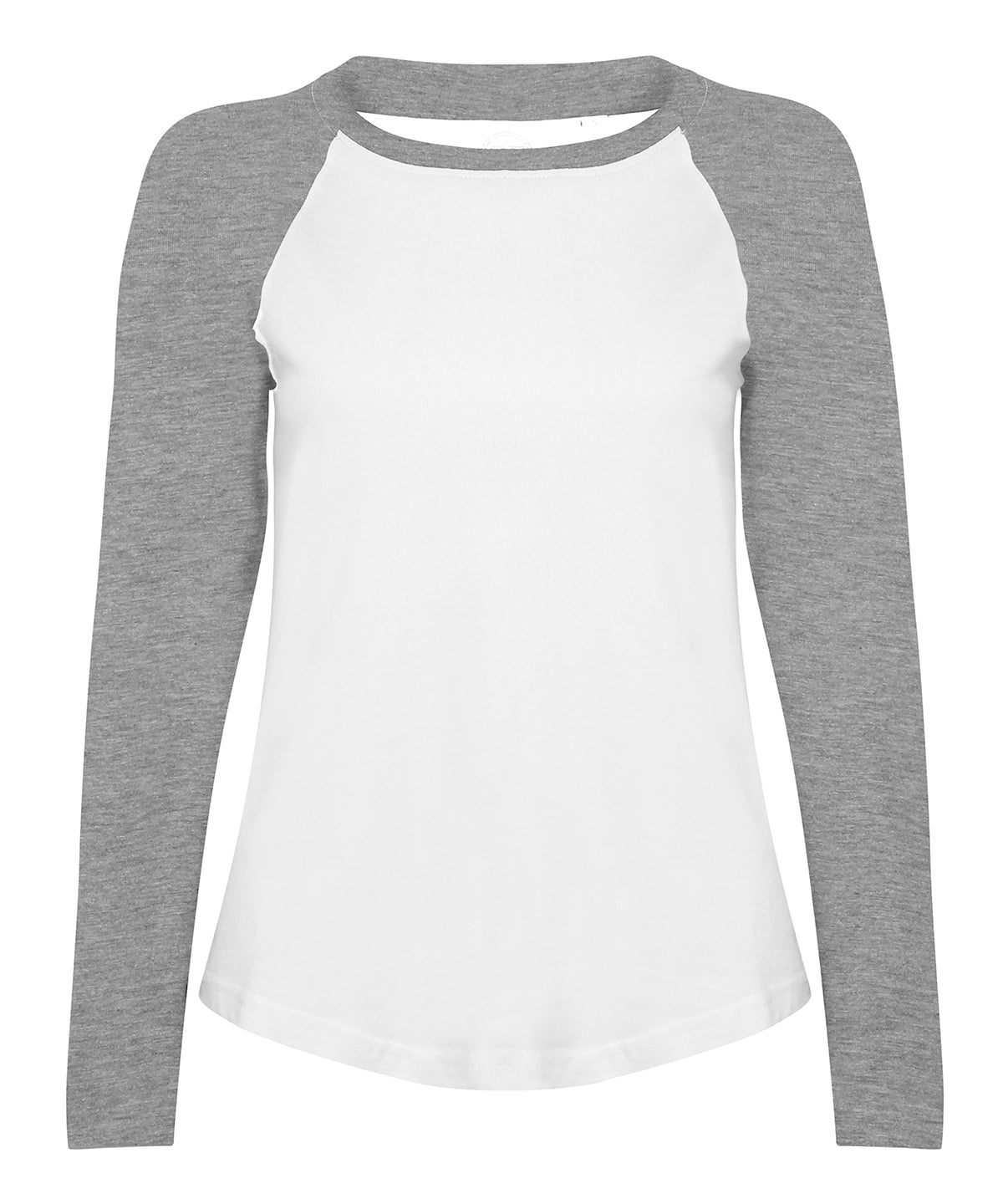 White/Heather Grey - Women's long sleeve baseball t-shirt - GarmentEmbroidery