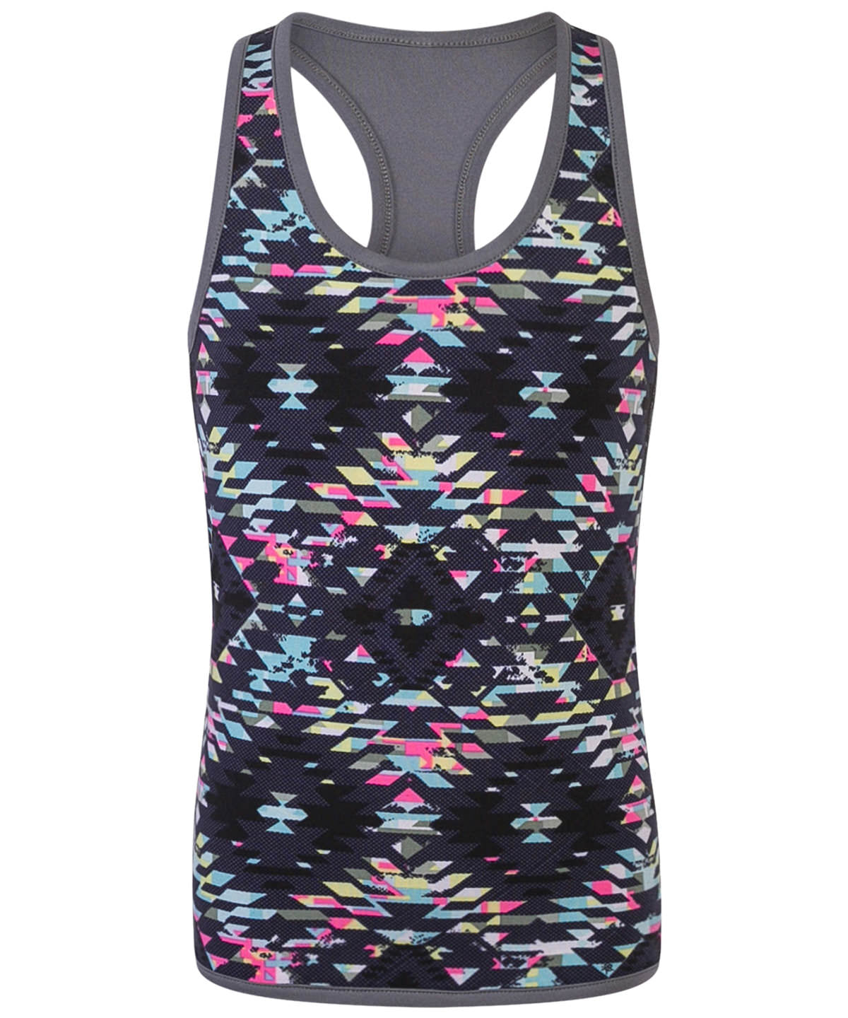 Charcoal/Bright Aztec - Kids reversible workout vest - GarmentEmbroidery