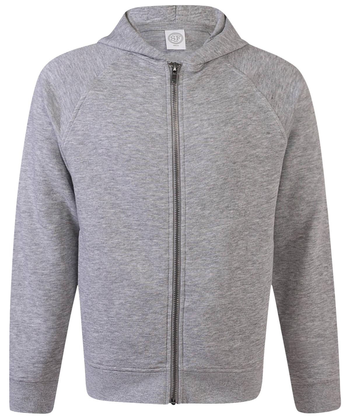Heather Grey - Kids zip-through hoodie - GarmentEmbroidery