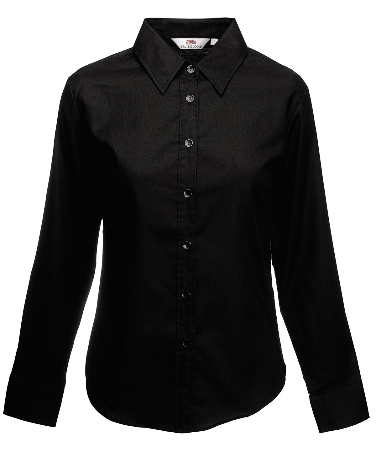 Black - Women's Oxford long sleeve shirt - GarmentEmbroidery