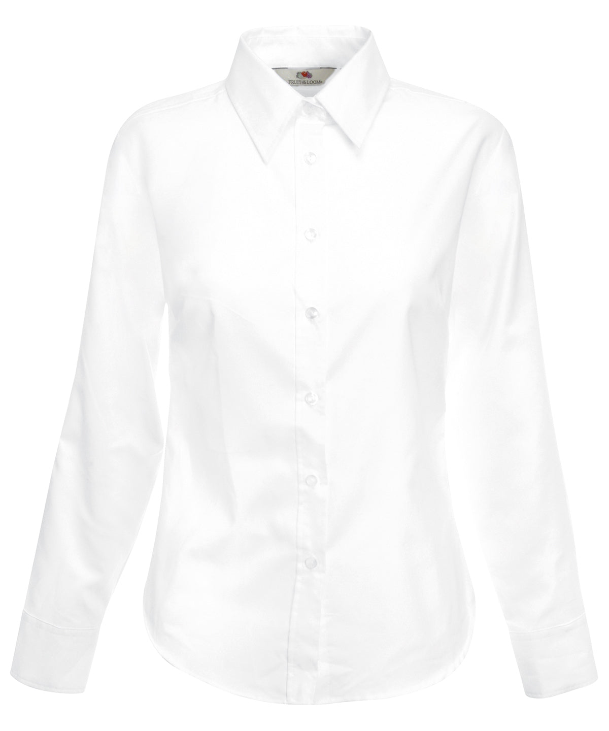 White - Women's Oxford long sleeve shirt - GarmentEmbroidery