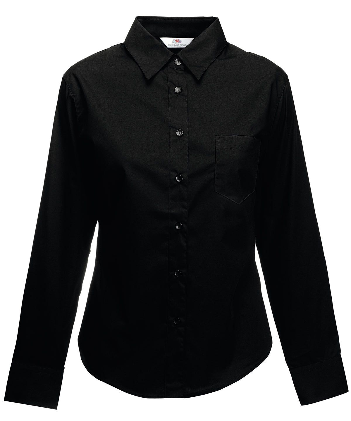 Black - Ladyfit poplin long sleeve shirt - GarmentEmbroidery