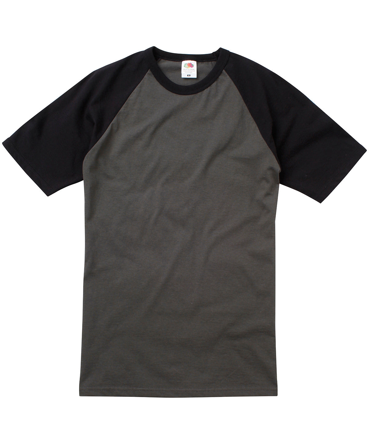 Light Graphite/Black - Short sleeve baseball T - GarmentEmbroidery