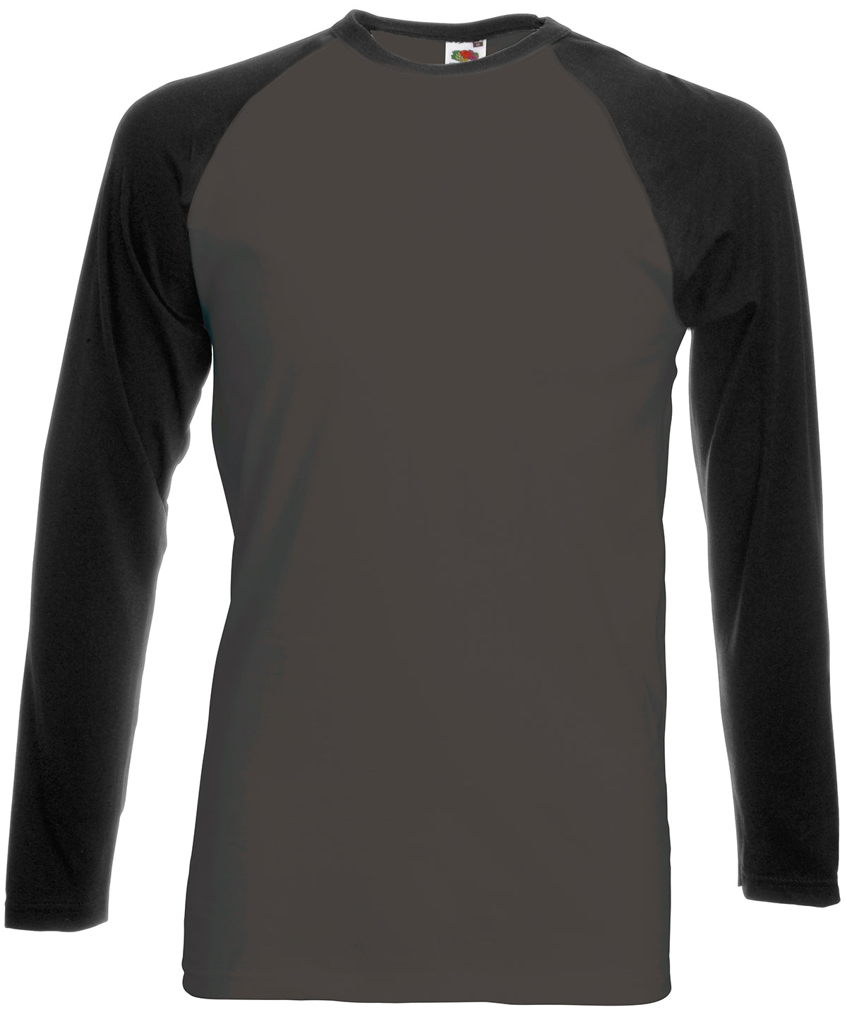 Light Graphite/Black - Long sleeve baseball T - GarmentEmbroidery