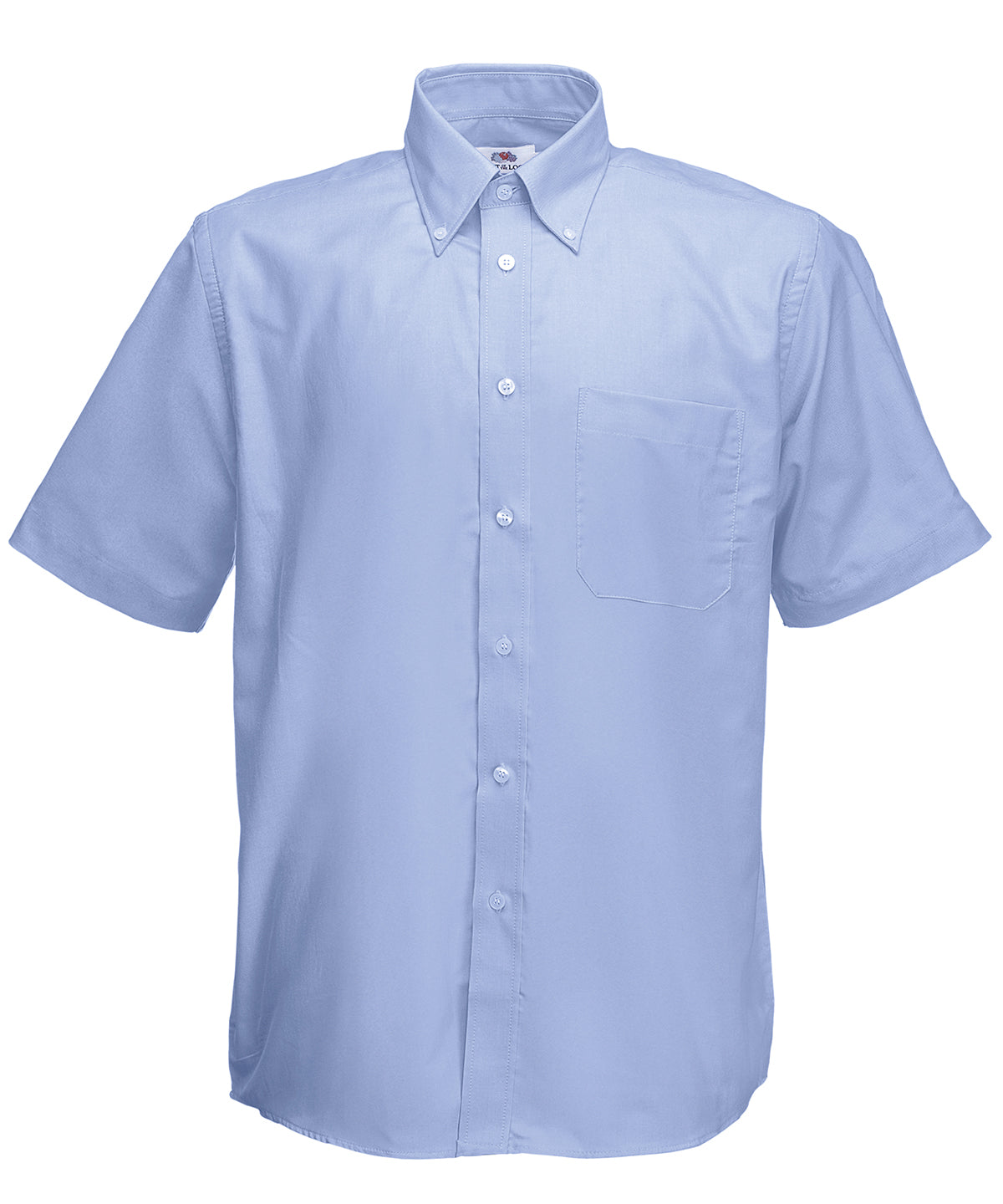 Oxford Blue - Oxford short sleeve shirt - GarmentEmbroidery