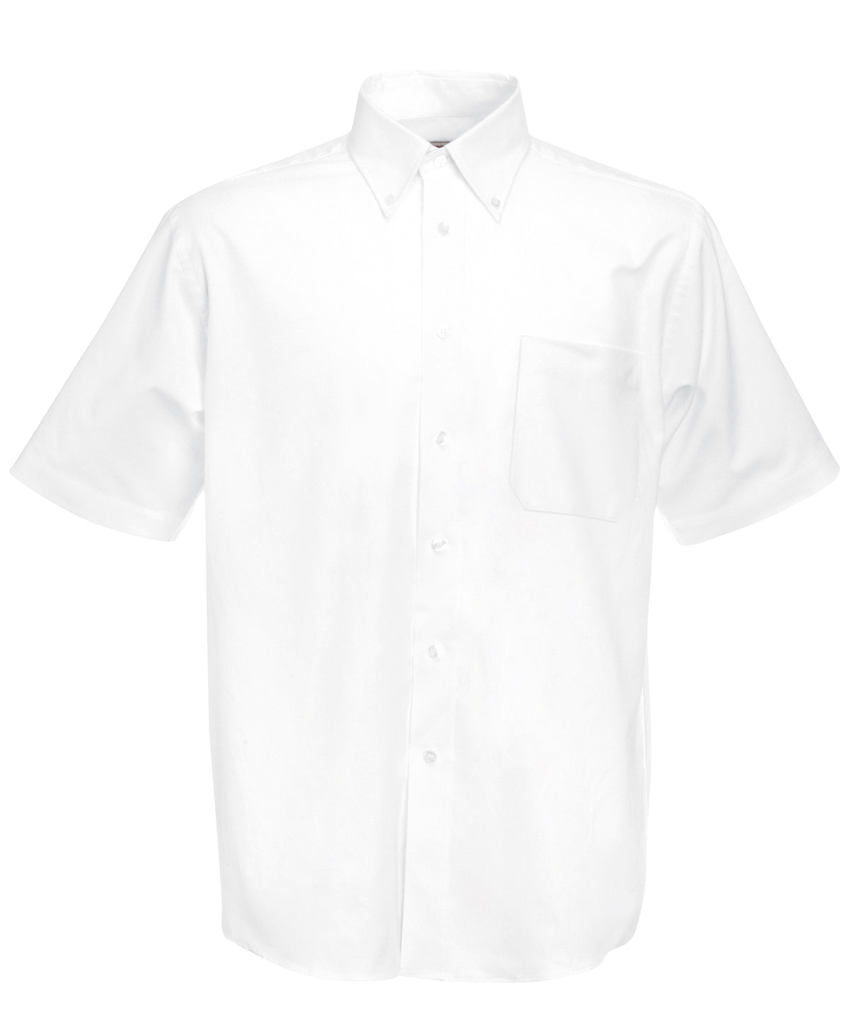 White - Oxford short sleeve shirt - GarmentEmbroidery