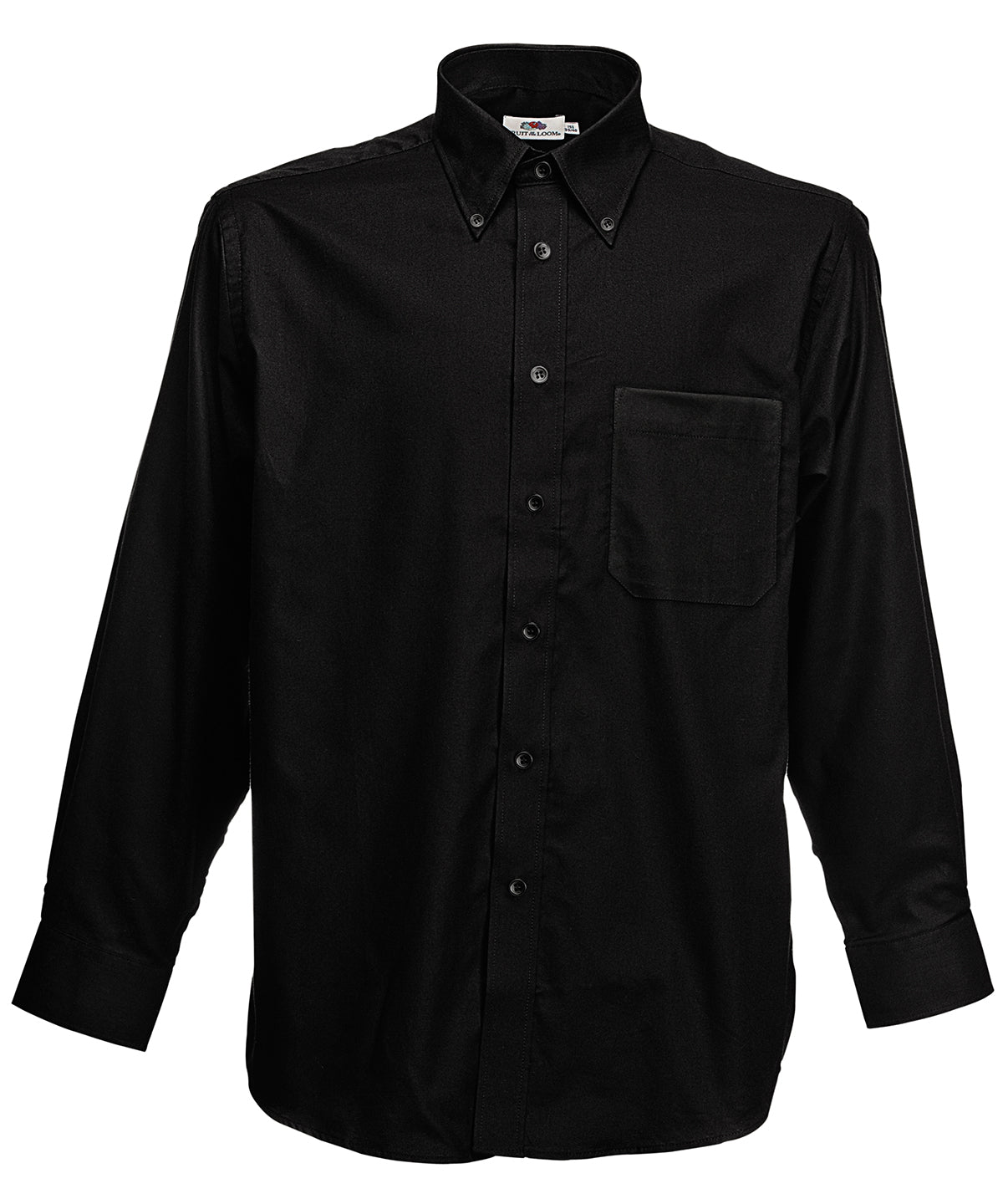Black - Oxford long sleeve shirt - GarmentEmbroidery