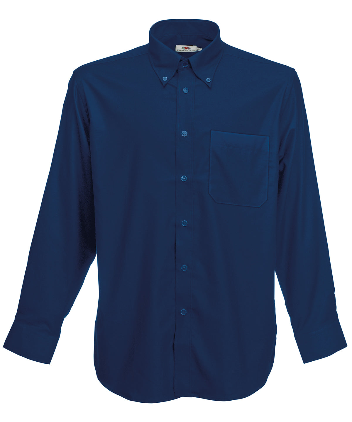 Navy - Oxford long sleeve shirt - GarmentEmbroidery
